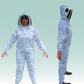 Poly Cotton Suit with Fencing Veil - Colour:  White