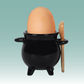 Cauldron Egg Cup With Broom Spoon