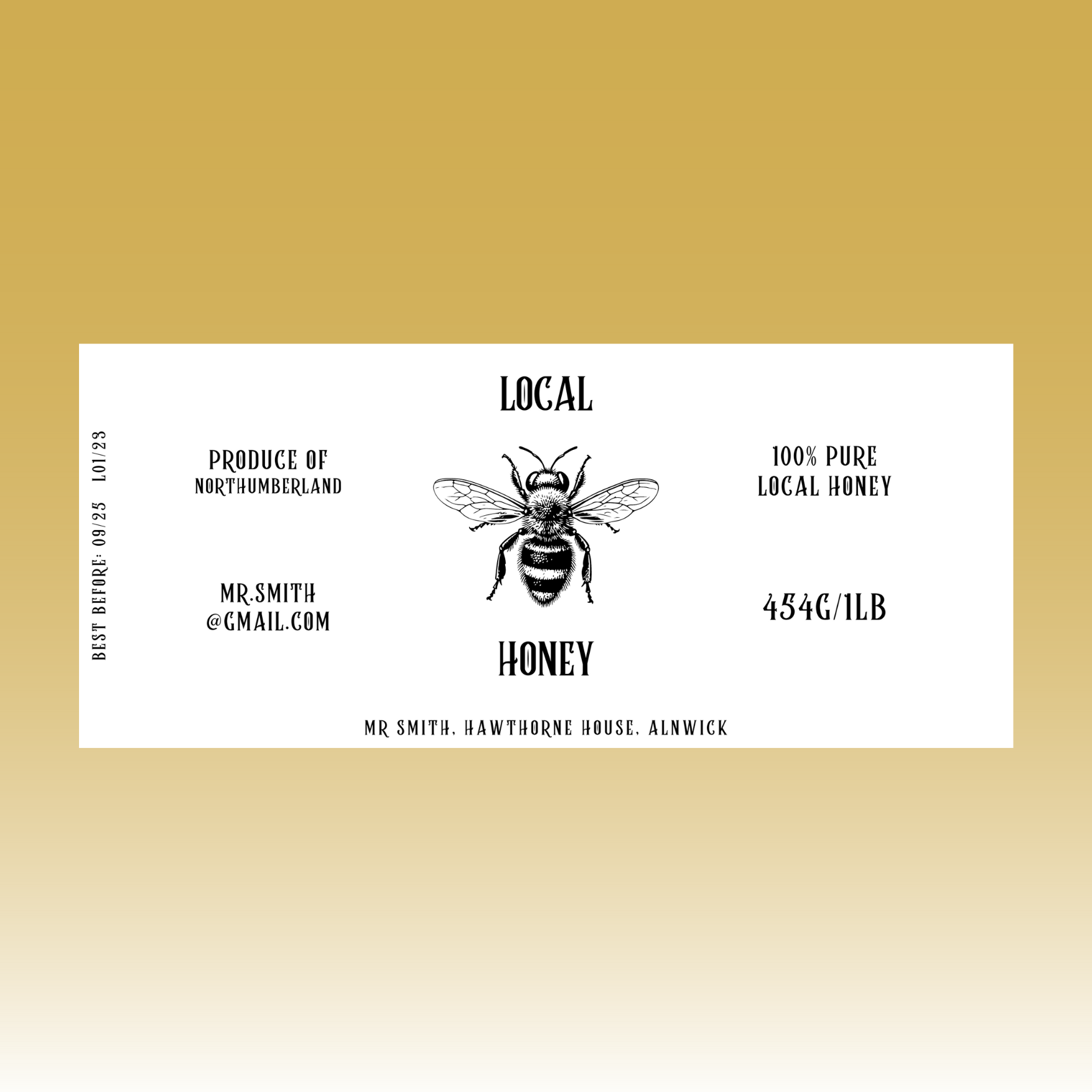 The Queen Bee Honey Labels (100)